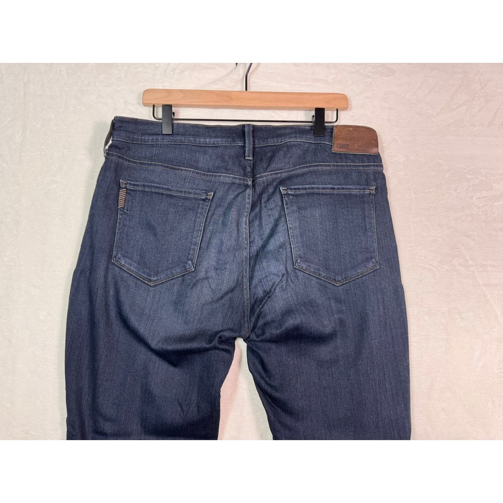 Paige Women Federal Slim Straight Leg Dark Wash Blue Denim Jeans Sz 34 Ultrasoft - Picture 7 of 12